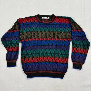 Vintage 80s City Streets Eclectic Grandpa Coogi Style Sweater Mens
